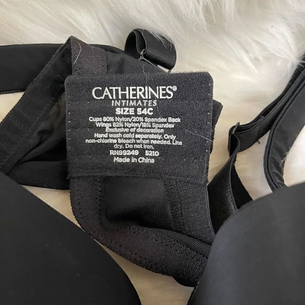 NWT Catherines Intimate black smooth underwire bras size 54C - Picture 6 of 7